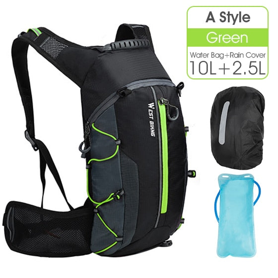 Hydration Backpack 10L Ultra Lightweight with 2L Hydration bladder and Rain cover